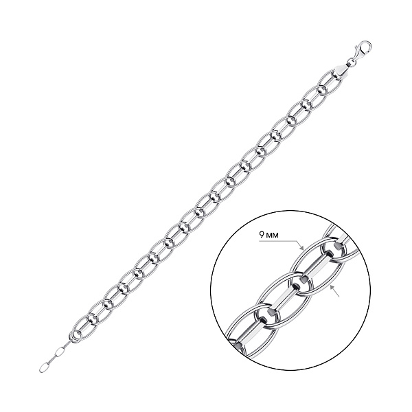Срібний браслет без каменів (арт. 7509/4433) – зображення 2