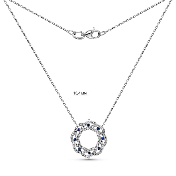 Золоте кольє з сапфірами та діамантами (арт. 7192089202с) – зображення 5