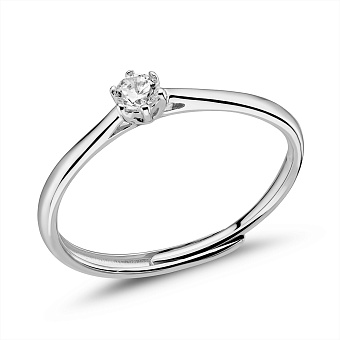 Серебряное кольцо с одним фианитом (арт. 7501/8078)