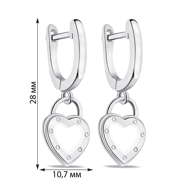 Серебряные серьги-подвески с эмалью (арт. 7502/9133еб) – изображение 2