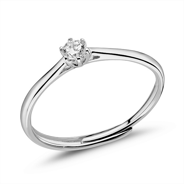 Серебряное кольцо с одним фианитом (арт. 7501/8078) – изображение 1