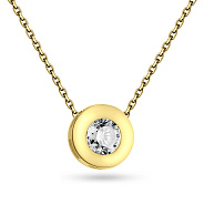Колье из желтого золота с фианитом (арт. 350547/2ж)