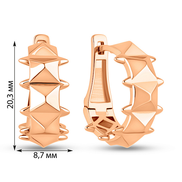 Золотые серьги без камней (арт. 109977) – изображение 2