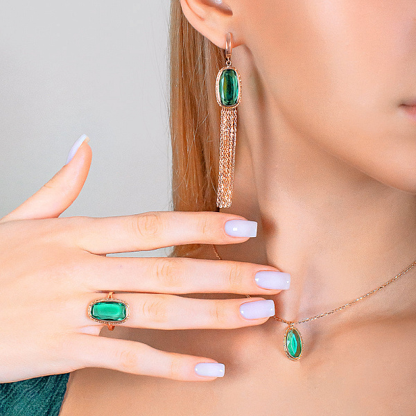 Золотое кольцо с кварцем (арт. 154968Пкз) – изображение 2