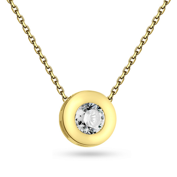 Колье из желтого золота с фианитом (арт. 350547/2ж) – изображение 1