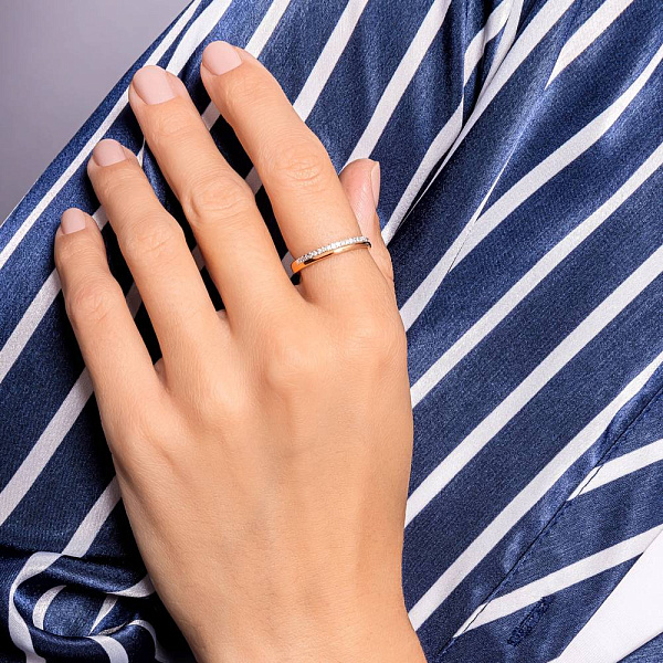 Кольцо из золота с дорожкой из бриллиантов (арт. К011249010) – изображение 3