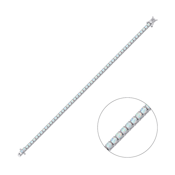 Серебряный браслет с опалом (арт. 7509/4834Поб) – изображение 1