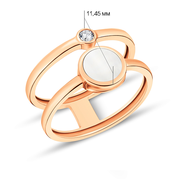 Золотое кольцо Лýна с эмалью и фианитом (арт. 141067еп) – изображение 5