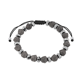 Браслет с шелковой нитью и гематитом (арт. 7309/280чгмтбрю)