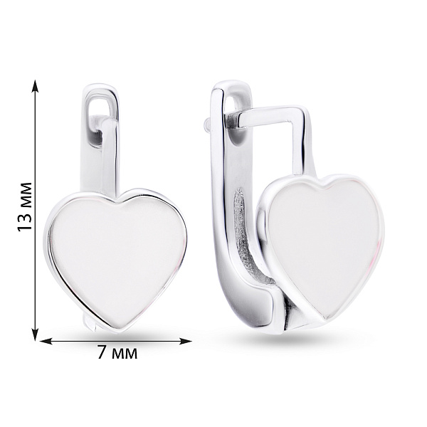 Детские серебряные серьги «Сердечки» с эмалью (арт. 7502/3175еб) – изображение 2