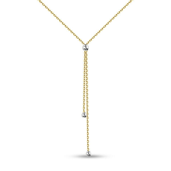 Колье-галстук из желтого и белого золота без камней (арт. 360180жб) – изображение 1