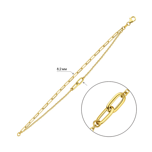 Золотой браслет Звенья (арт. 3261112ж) – изображение 4