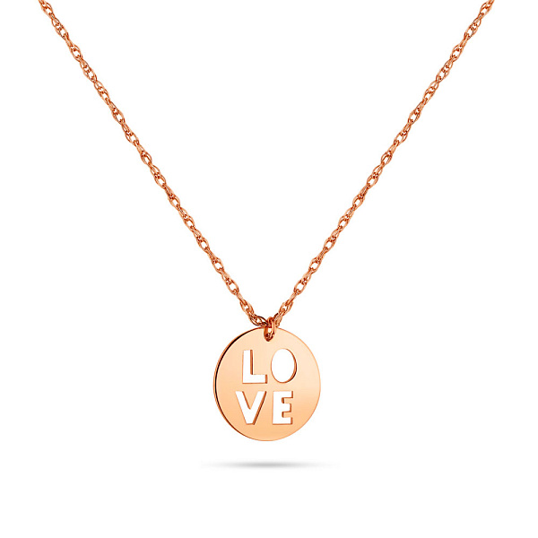 Колье золотое с подвеской "Love" (арт. 352096) – изображение 1