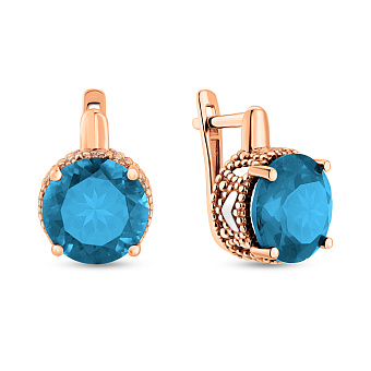 Фото Золоті сережки з кварцом (арт. 110474ПсГ)