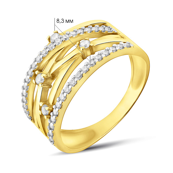 Золотое кольцо Синергия с фианитами (арт. 140531ж) – изображение 2