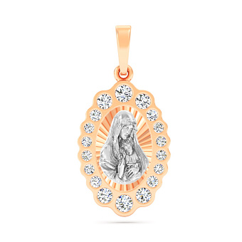 Фото Золотая ладанка Божья Матерь с младенцем (арт. 440943)