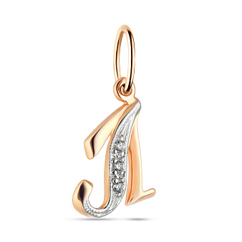 Золотая подвеска Буква Л с фианитами (арт. 440284)