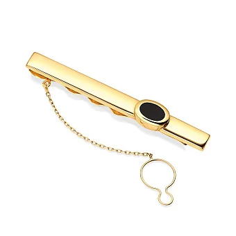 Затискач для краватки з жовтого золота з емаллю (арт. 200048жеч)