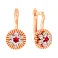 Детские золотые серьги с белыми и красными фианитами (арт. 110510к) – изображение 1