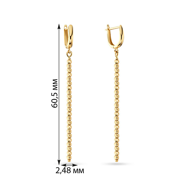 Серьги-подвески из желтого золота (арт. 106368ж) – изображение 3