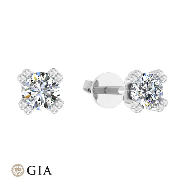 Серьги-пусеты из белого золота с бриллиантами (арт. Т01116509246б) – изображение 1