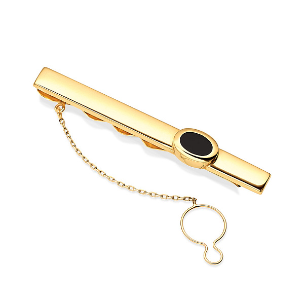 Затискач для краватки з жовтого золота з емаллю (арт. 200048жеч) – зображення 1