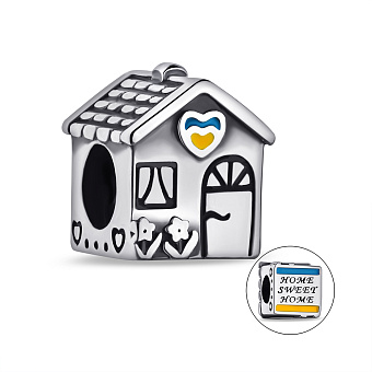 Серебряный патриотический шарм с эмалью (арт. 7903/П5/524)