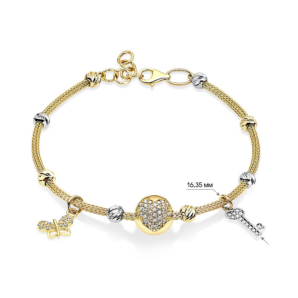 Браслет из желтого золота с подвесками (арт. 325070жбП2) – изображение 2