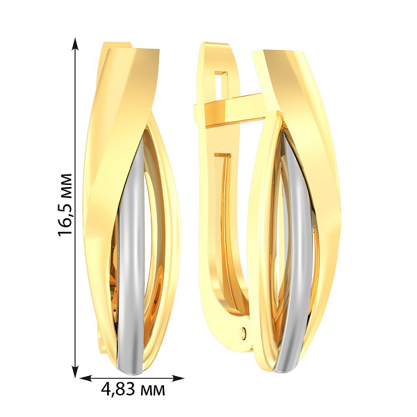 Золотые серьги без камней (арт. 110380ж) – изображение 2