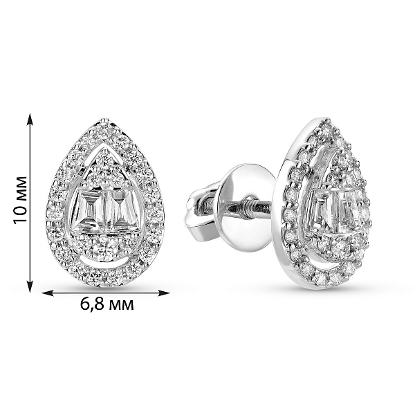 Золотые серьги с бриллиантами (арт. Т011551030б) – изображение 3