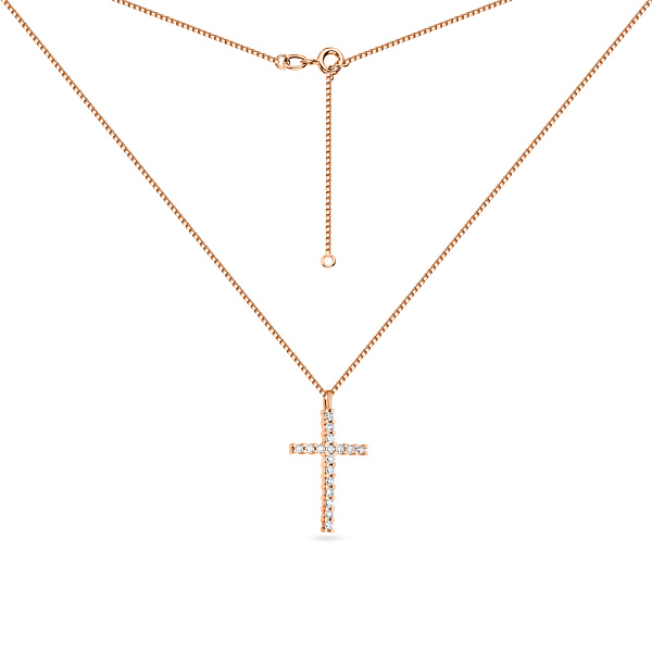 Кольє з золота Хрестик з діамантами (арт. Ц011276020/2) – зображення 2
