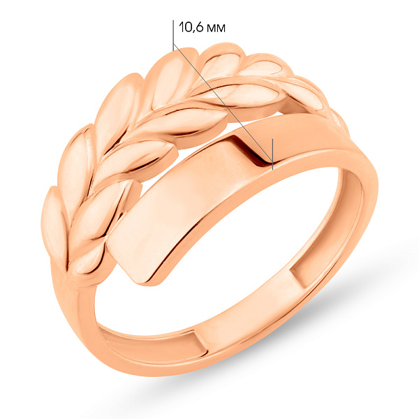 Каблучка Колосок з червоного золота (арт. 156366) – зображення 2