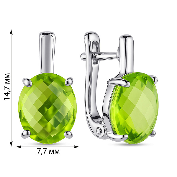 Серебряные серьги с хризолитом (арт. 7502/2157465Хрз) – изображение 2