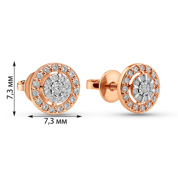 Золоті сережки з діамантами (арт. Т011735015) – зображення 3