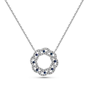 Золотое колье с сапфирами и бриллиантами (арт. 7192089202с)