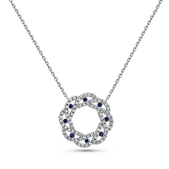 Золотое колье с сапфирами и бриллиантами (арт. 7192089202с)