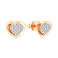 Золотые серьги пусеты «Сердечки» с фианитами (арт. 111085) – изображение 1