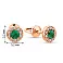 Золотые серьги пусеты с изумрудом и бриллиантами (арт. 2109848201и) – изображение 2