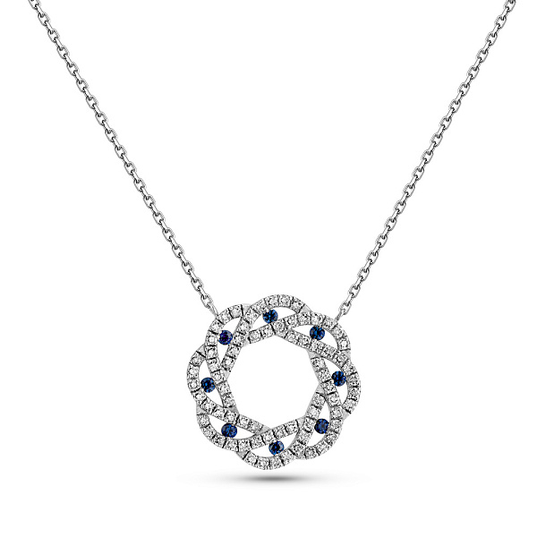 Золоте кольє з сапфірами та діамантами (арт. 7192089202с) – зображення 1