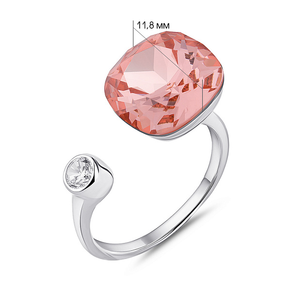 Срібна каблучка з великим каменем (арт. 7501/2184683цр) – зображення 2