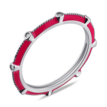 Каблучка зі срібла з фіанітами і емаллю (арт. 7501/6747ер)