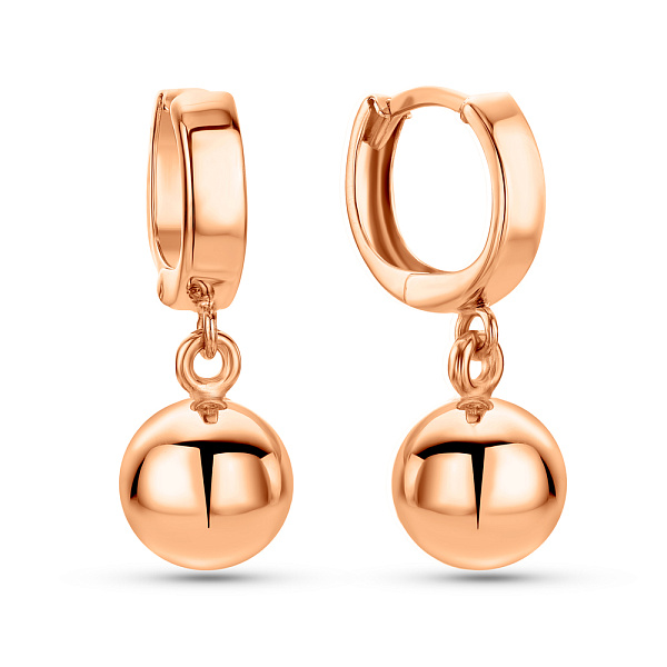 Серьги-подвески из красного золота (арт. 109441/1) – изображение 1