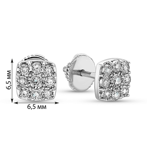 Золоті сережки пусети з діамантами (арт. С341308020б) – зображення 4