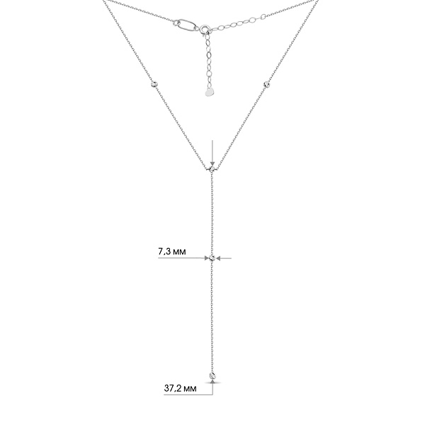 Колье-галстук из белого золота без камней (арт. 360177б) – изображение 4