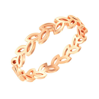 Фото Золота каблучка "Листочки" без каміння (арт. 140854)