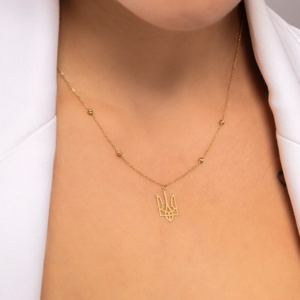 Колье из желтого золота Герб Украины-Трезубец (арт. 352257ж) – изображение 4