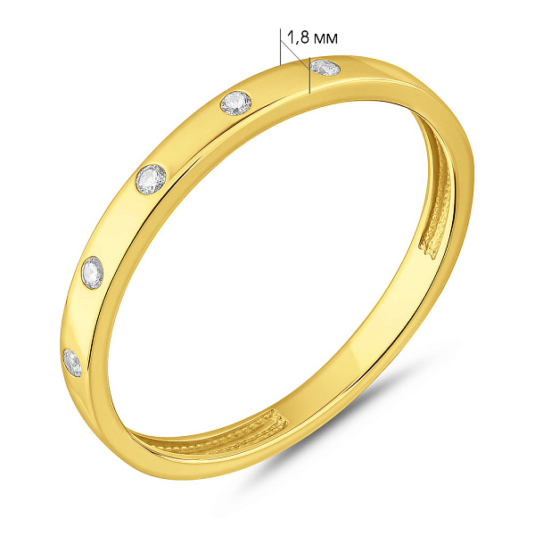 Кольцо из желтого золота с фианитами (арт. 140765ж) – изображение 2