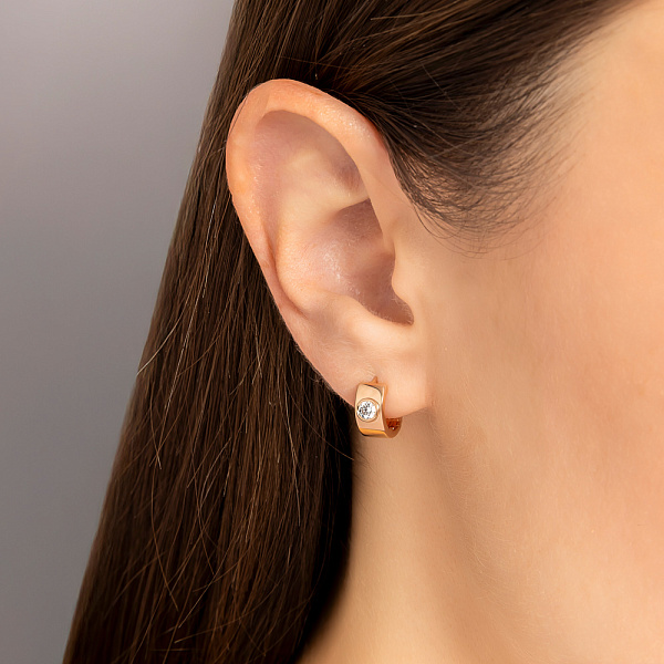 Золоті сережки з діамантами (арт. С011769020) – зображення 3