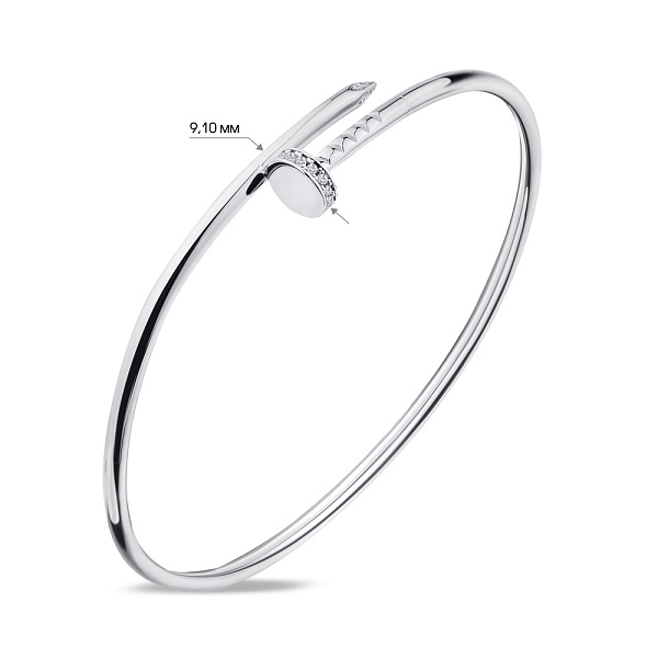 Браслет зі срібла "Цвях" з фіанітами (арт. 7509/3108) – зображення 2