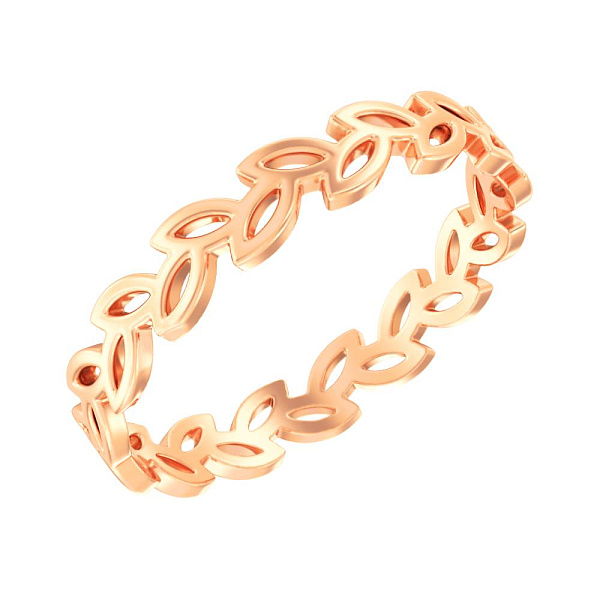 Золотое кольцо "Листики" без камней (арт. 140854) – изображение 1